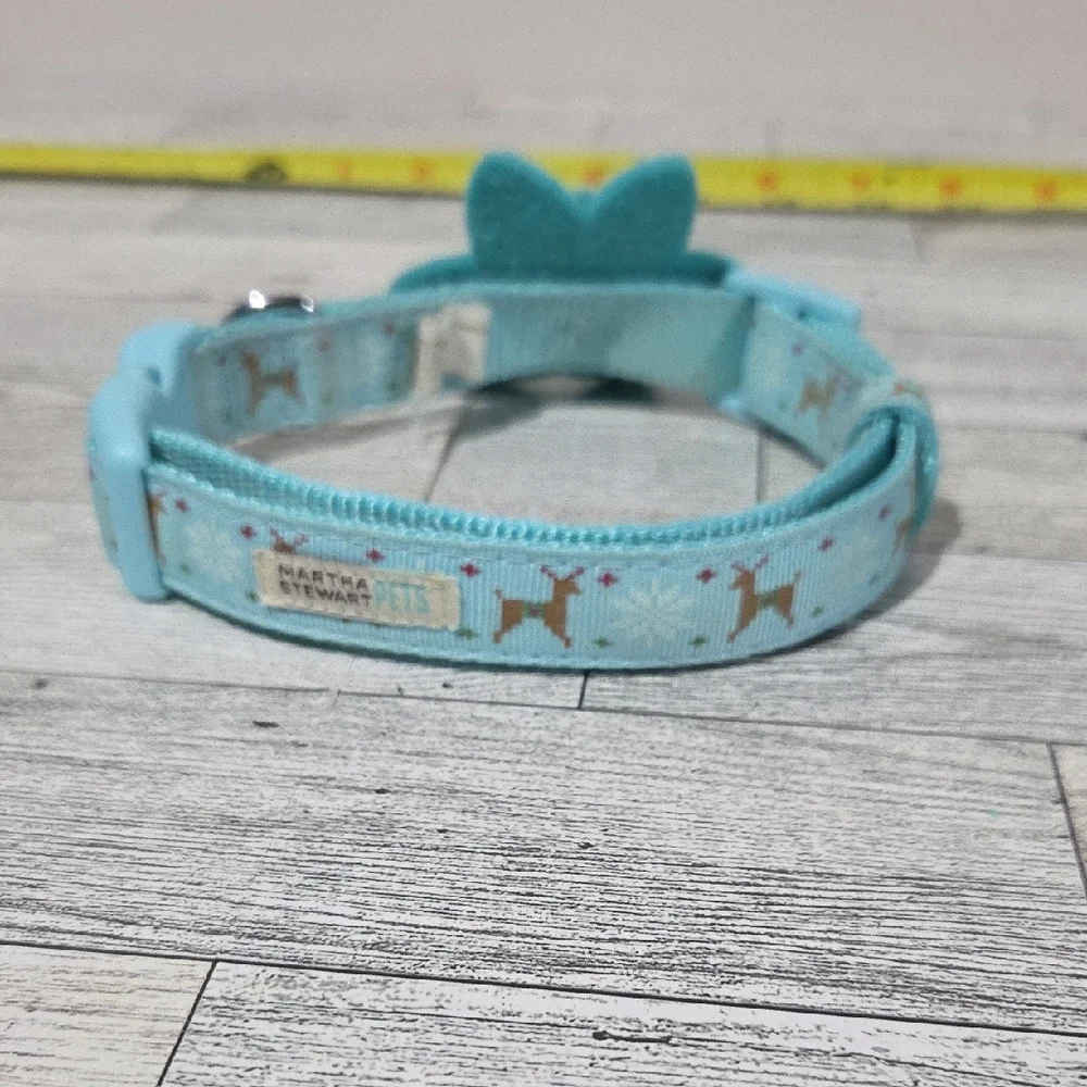 Martha Stewart Turquoise Pet Collar with Snowflake Accent